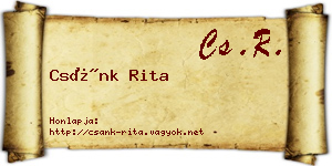 Csánk Rita névjegykártya