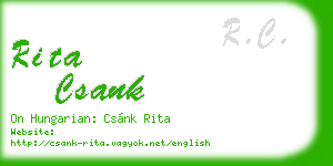 rita csank business card
