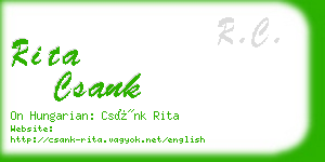 rita csank business card